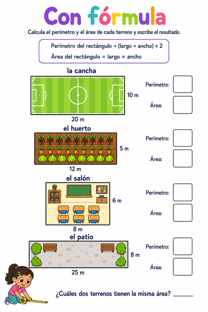 Cálculo de perímetro y área