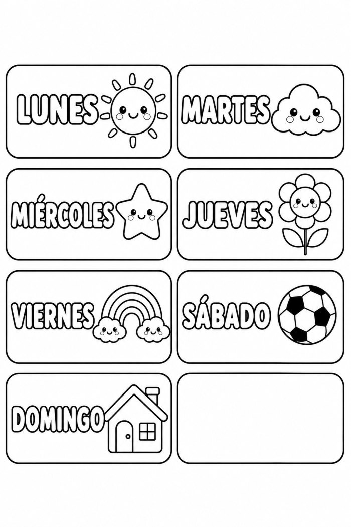 Calendario movible en tarjetones de colores · para iluminar