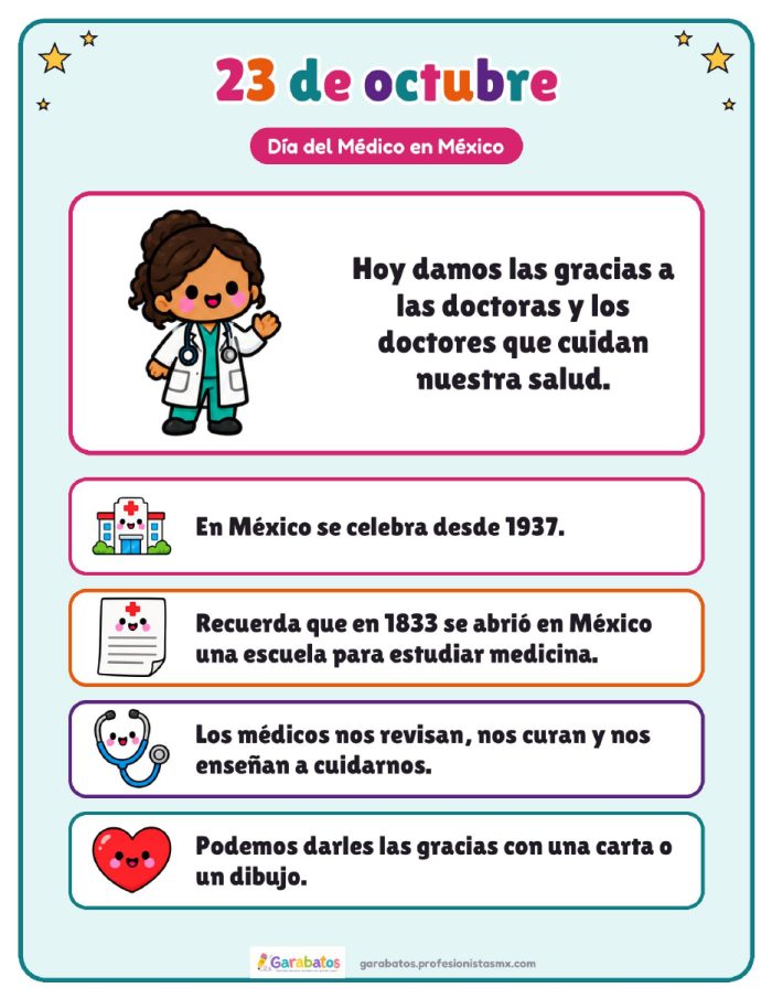Cartel del Día del Médico · 23 de octubre
