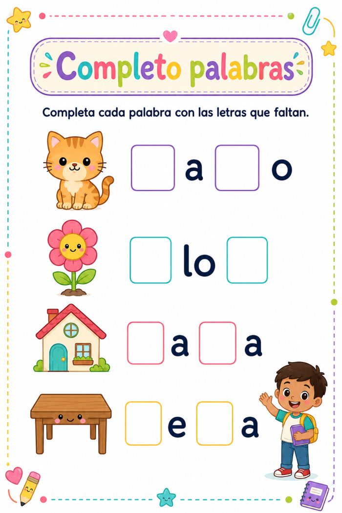 Completo palabras con letras