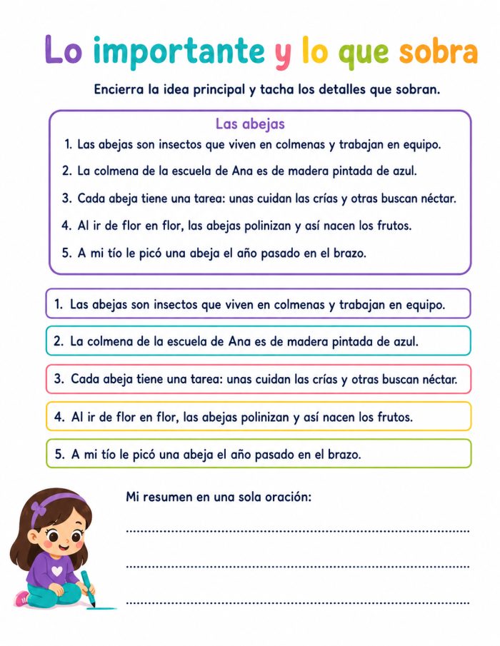 Comprensión y producción de resúmenes