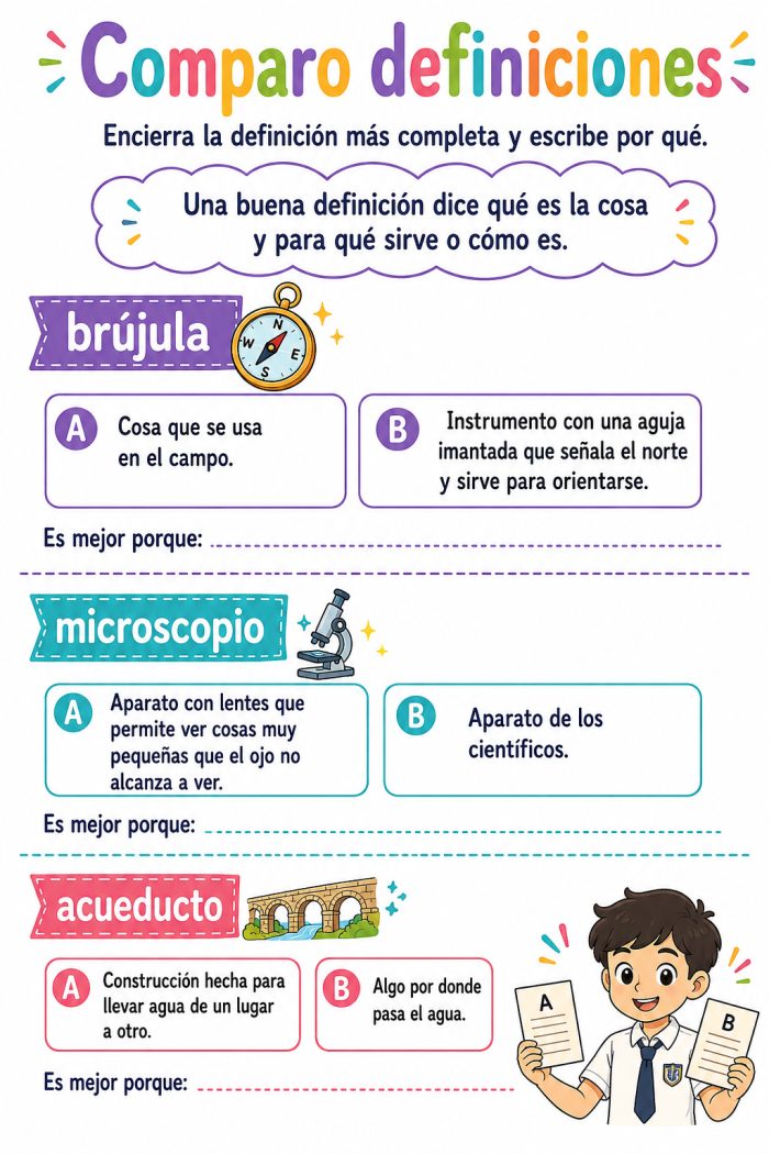 Consulta y comparación de definiciones