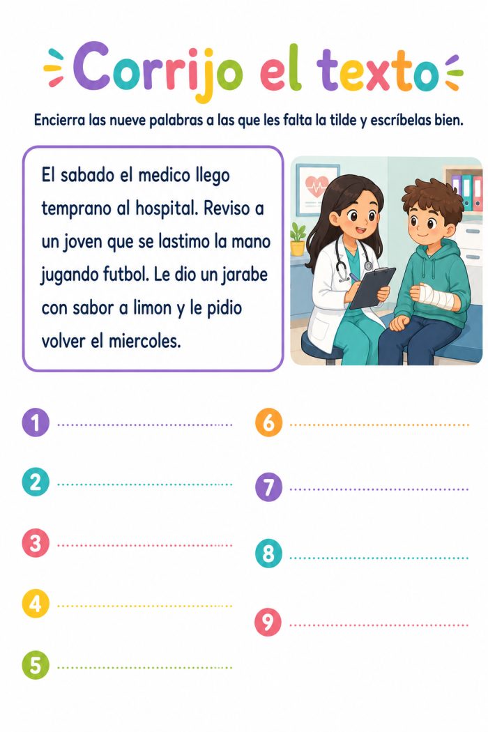 Corrección de textos sin acentos