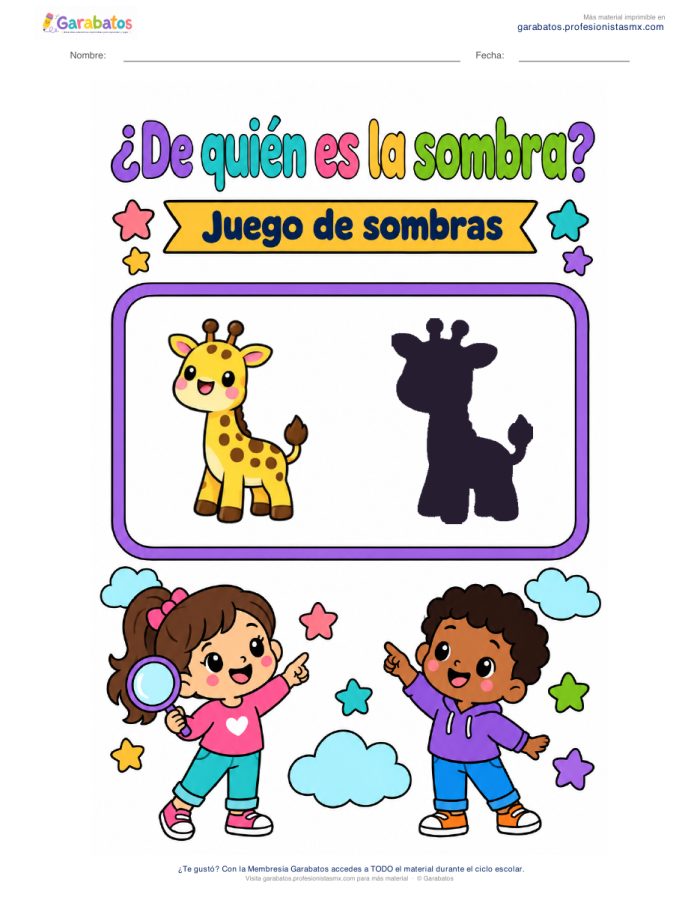 Cuadernillo «¿De quién es la sombra?» · Juego de sombras