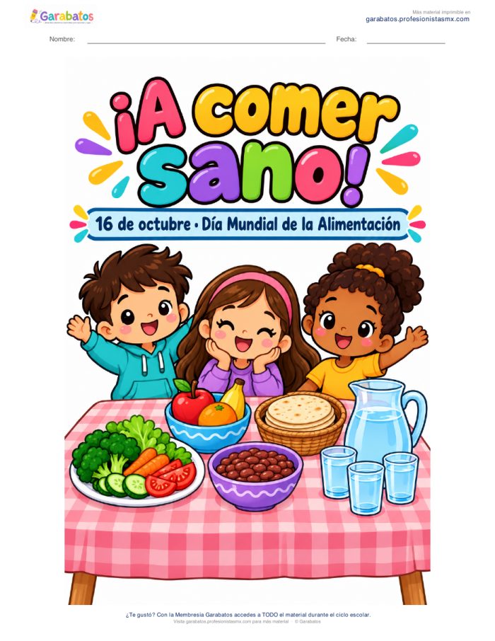 Cuadernillo «Día Mundial de la Alimentación» · ¡A comer sano!