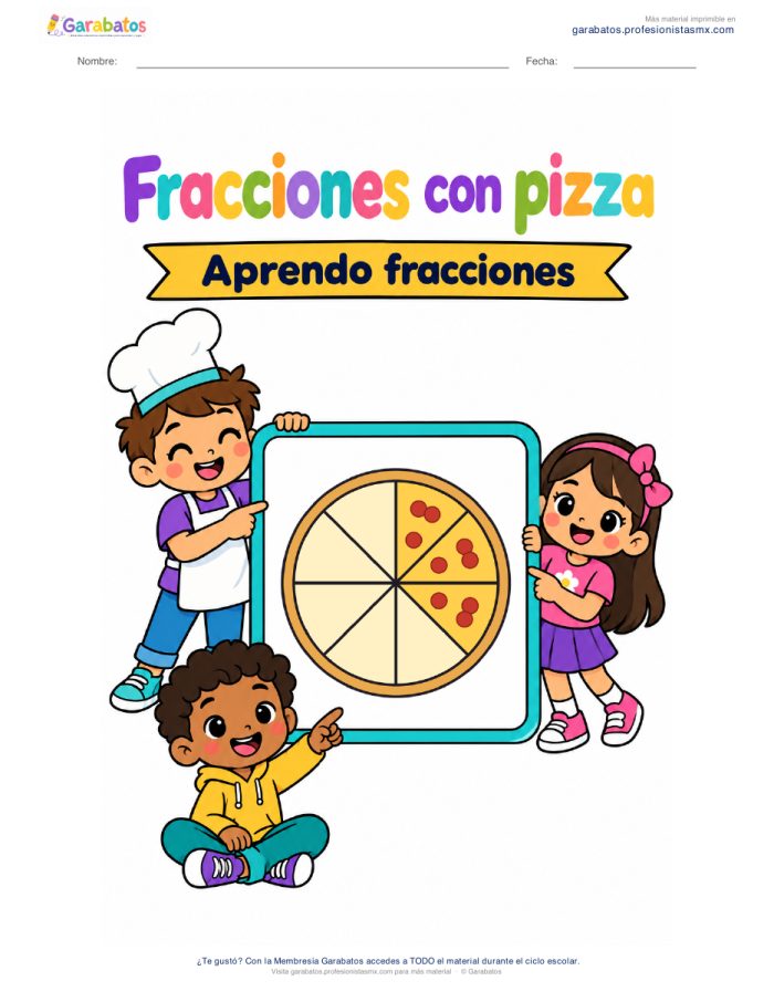 Cuadernillo «Fracciones con pizza» · Aprendo fracciones