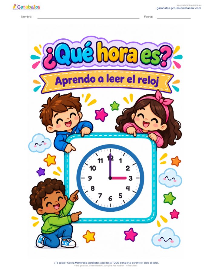Cuadernillo «¿Qué hora es?» · Aprendo a leer el reloj
