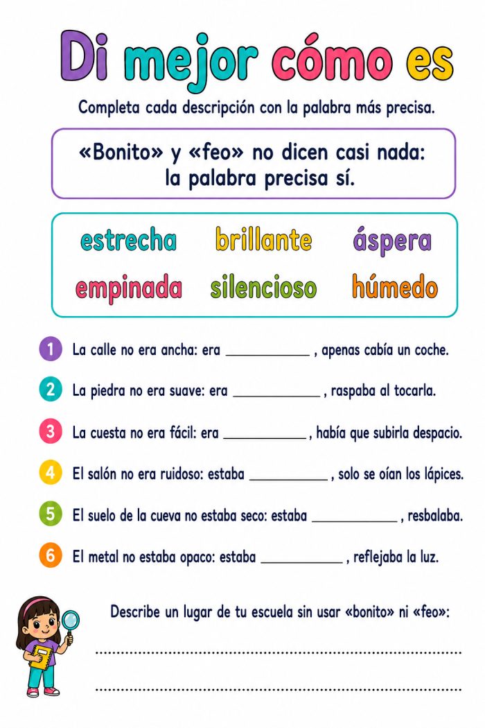 Descripción de personas, lugares, hechos y procesos