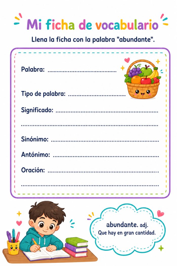 Fichas de vocabulario