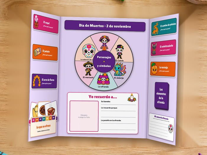 Lapbook de Día de Muertos · 5 actividades para recortar y armar
