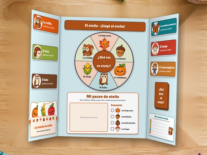Lapbook de otoño · 5 actividades para recortar y armar