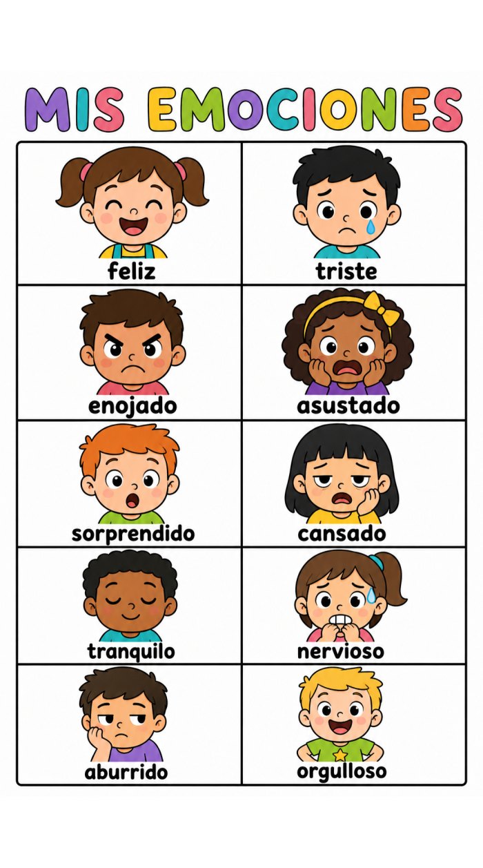Las emociones · Referente de pared para imprimir en grande