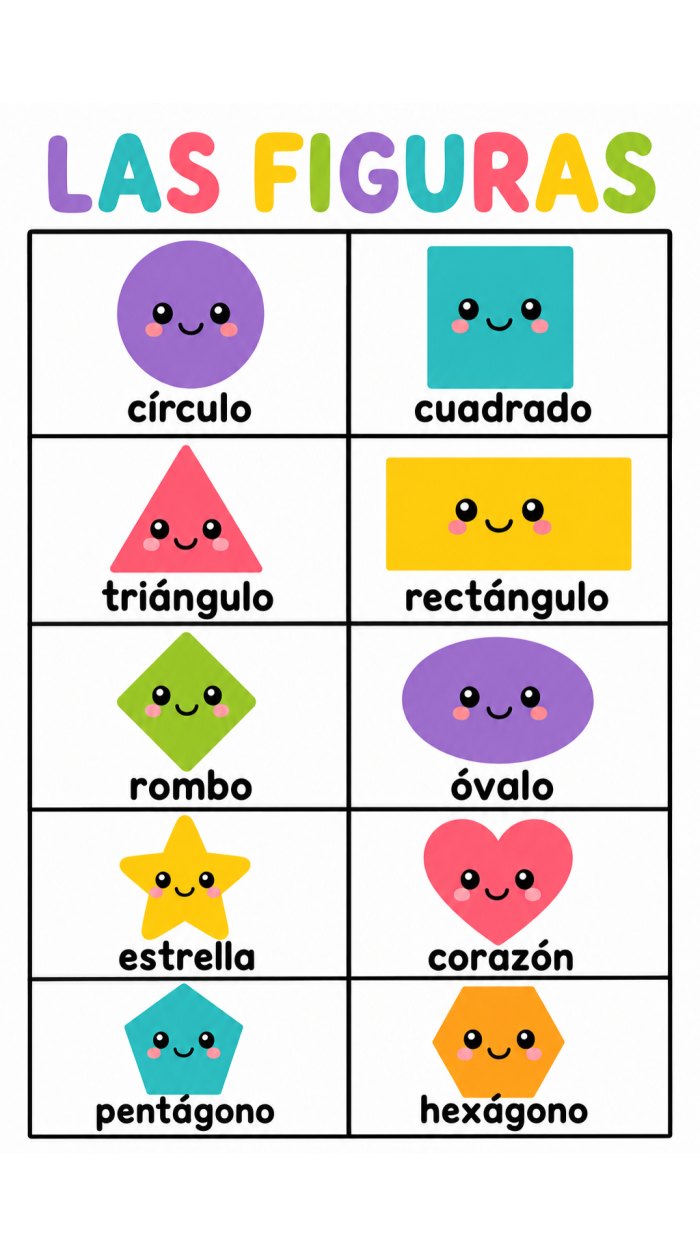 Las figuras geométricas · Referente de pared para imprimir en grande