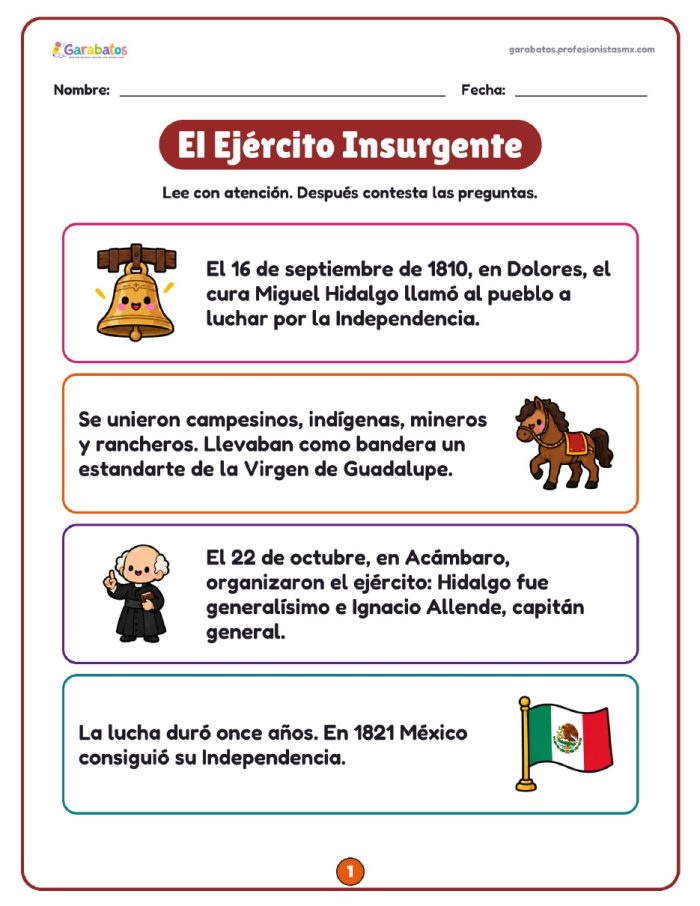 Lectura de comprensión: el Ejército Insurgente