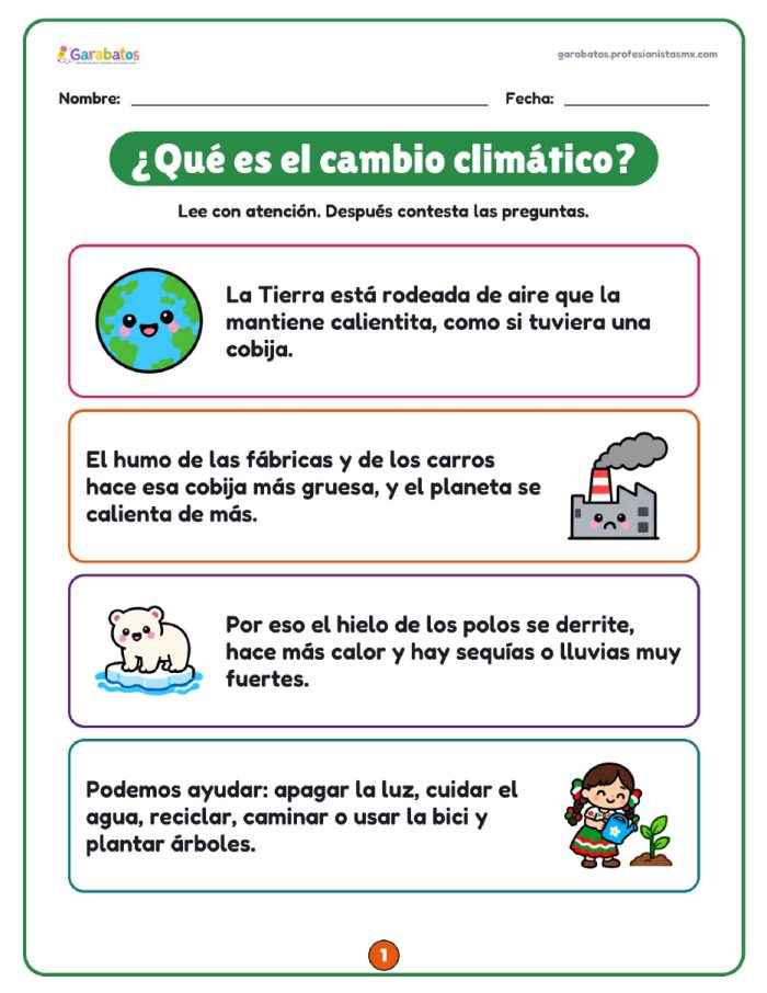 Lectura de comprensión: ¿Qué es el cambio climático?