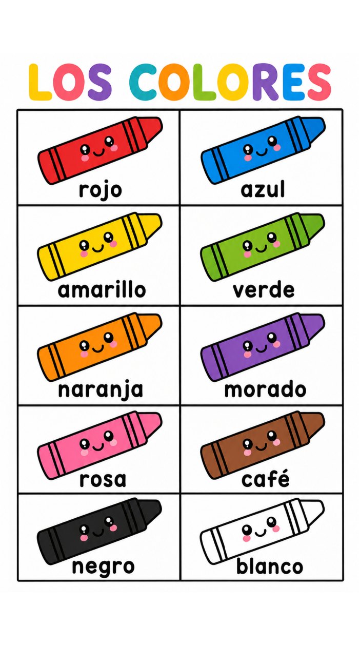 Los colores · Referente de pared para imprimir en grande