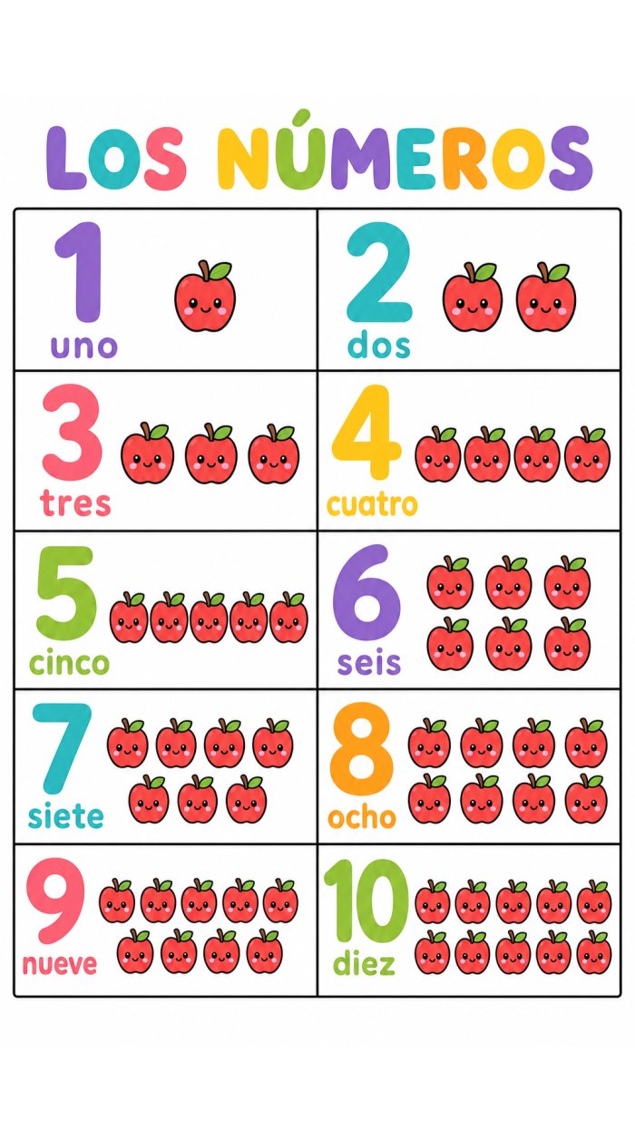Los números del 1 al 10 · Referente de pared para imprimir en grande