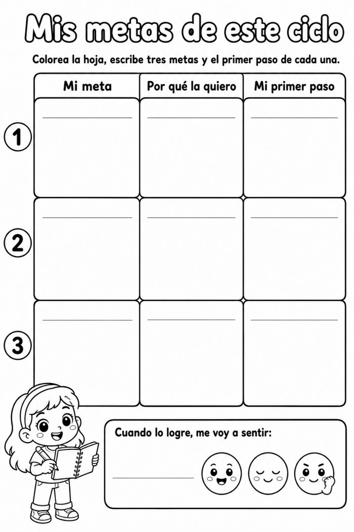 Mis metas de este ciclo · 4º a 6º · para iluminar