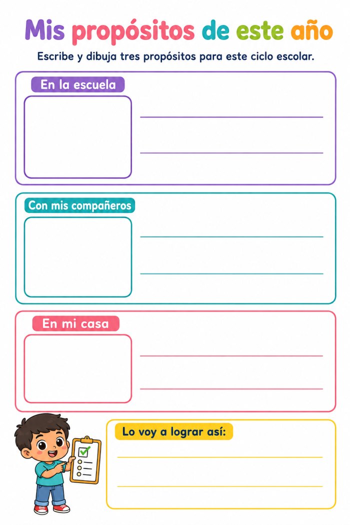 Mis propósitos de este año · 1º a 3º