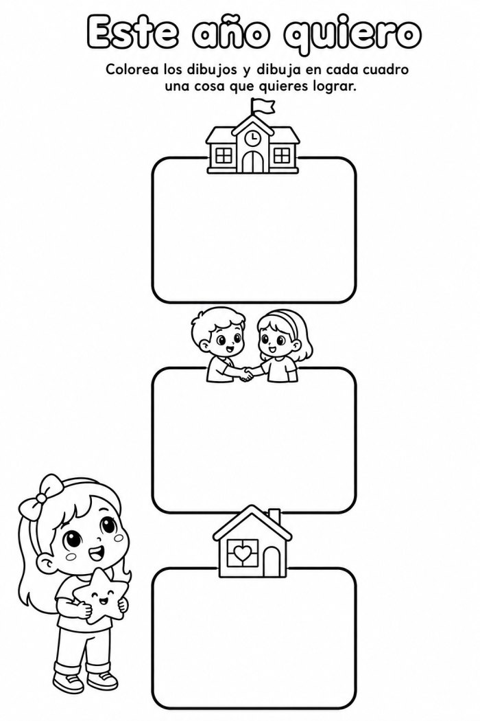 Mis propósitos en dibujos · Preescolar · para iluminar