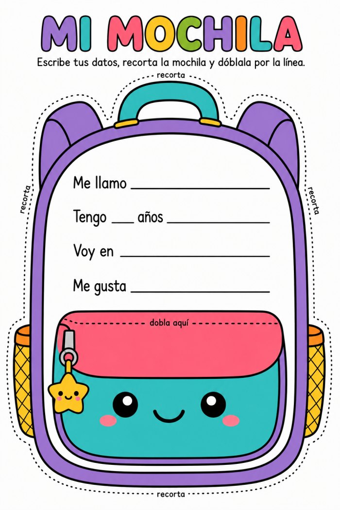 Mochila recortable «Todo sobre mí»