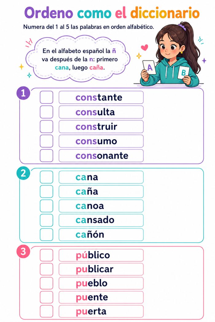 Orden alfabético avanzado