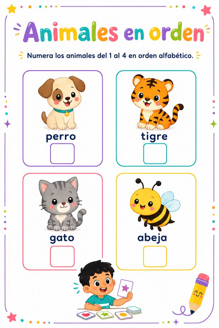 Orden alfabético de animales