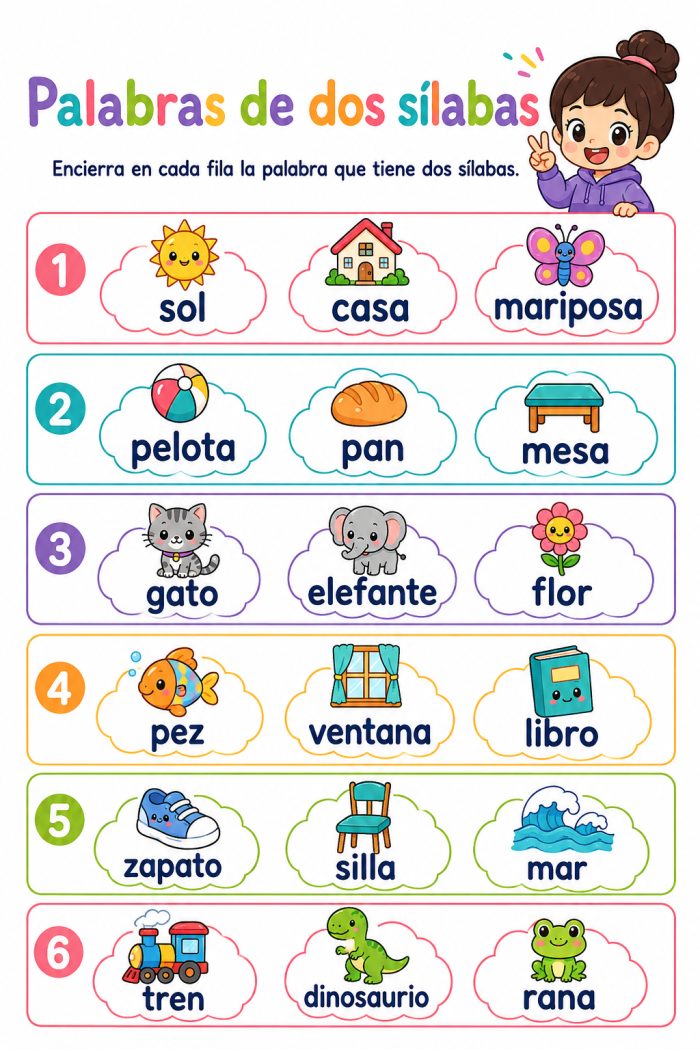 Palabras bisílabas