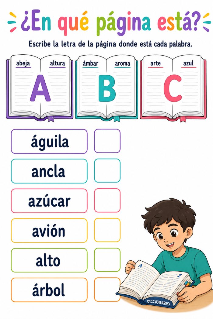 Palabras guía del diccionario