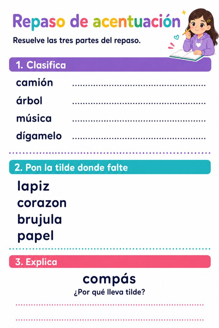 Repaso general de acentuación