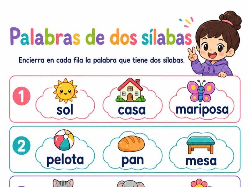 Palabras bisílabas