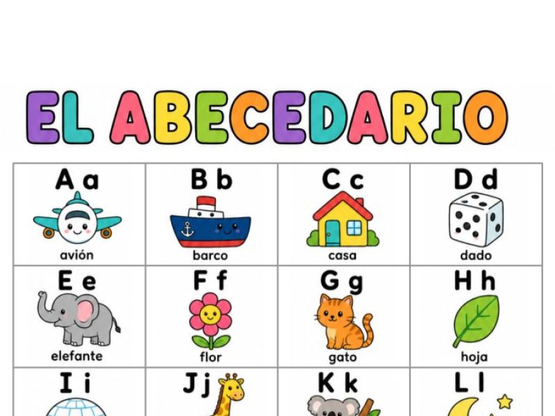 El abecedario · Referente de pared para imprimir en grande