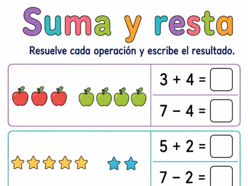 Construcción de la noción de suma y resta, y su relación como operaciones inversas