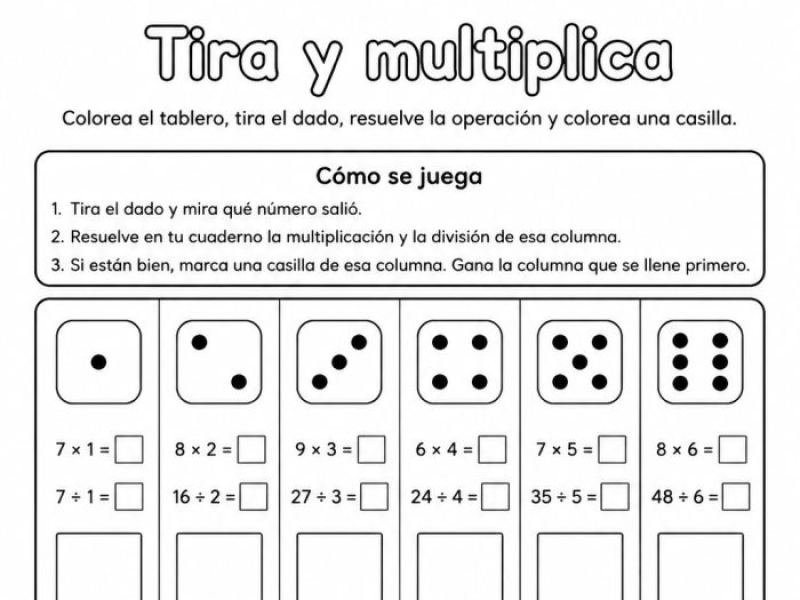 Multiplicación y división, su relación como operaciones inversas