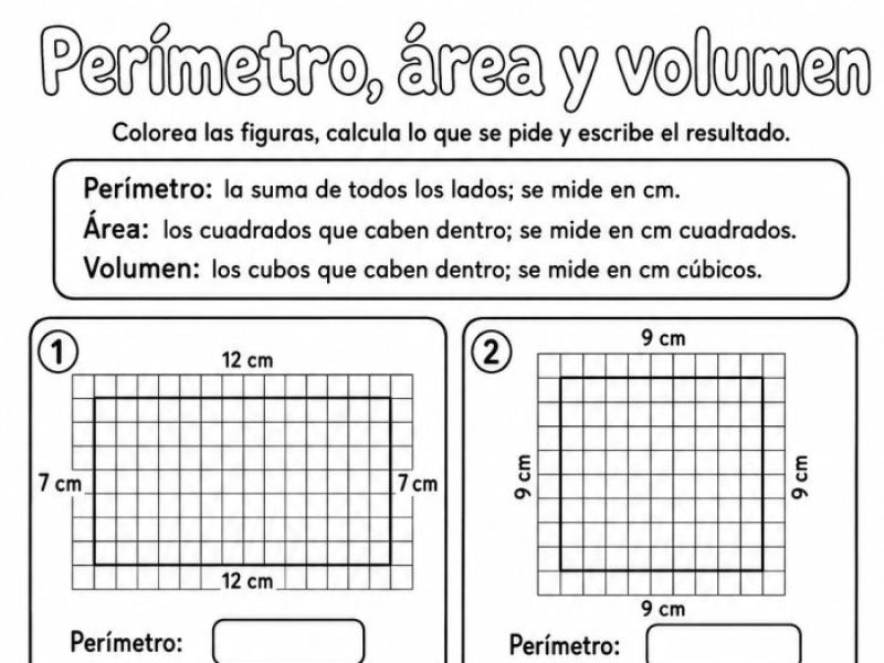Portada de Perímetro, área y noción de volumen