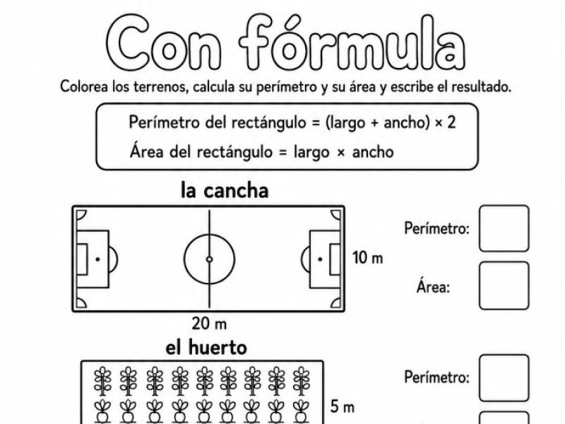 Cálculo de perímetro y área