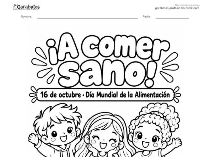 Cuadernillo «Día Mundial de la Alimentación» · ¡A comer sano!