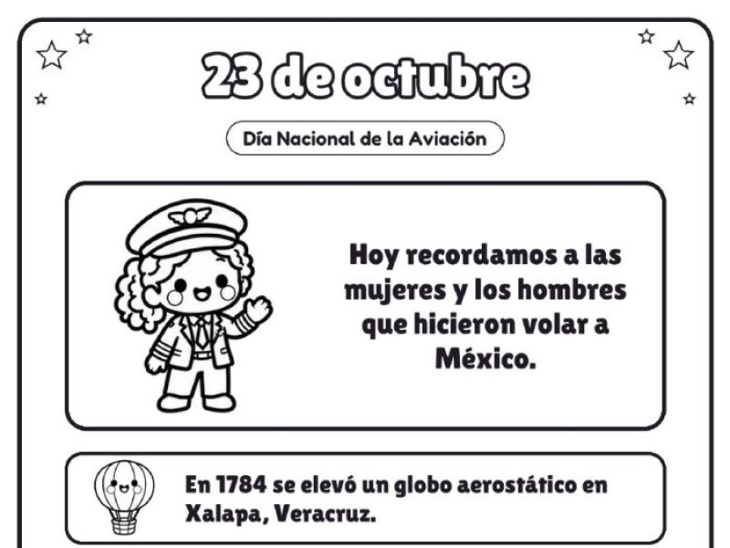 Portada de Cartel del Día Nacional de la Aviación · 23 de octubre