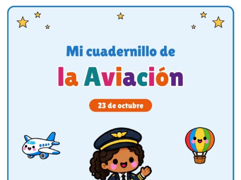 Portada de Cuadernillo del Día de la Aviación · 8 hojas de actividades