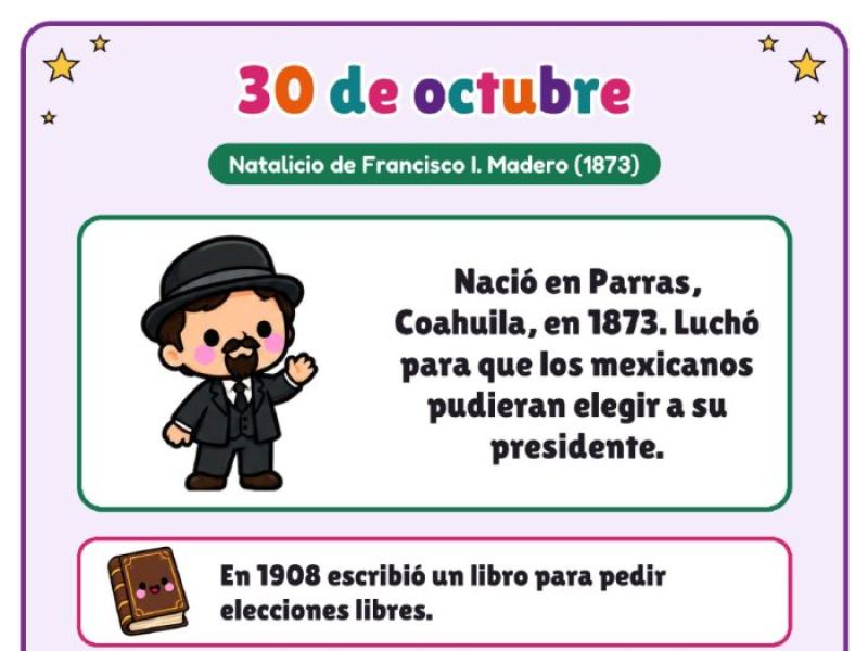 Portada de Cartel de Francisco I. Madero · 30 de octubre
