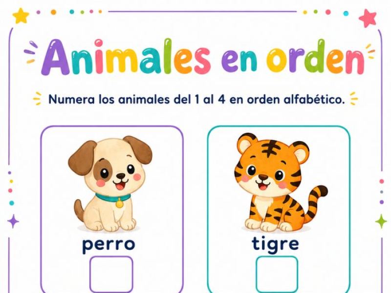 Orden alfabético de animales